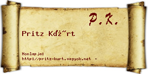 Pritz Kürt névjegykártya